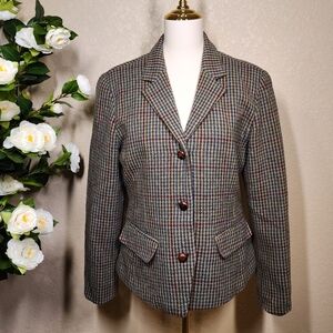 Vintage Lizsport Wool Tweed Blazer Women’s 8 Plaid WWomen's Classic Plaid Blazer